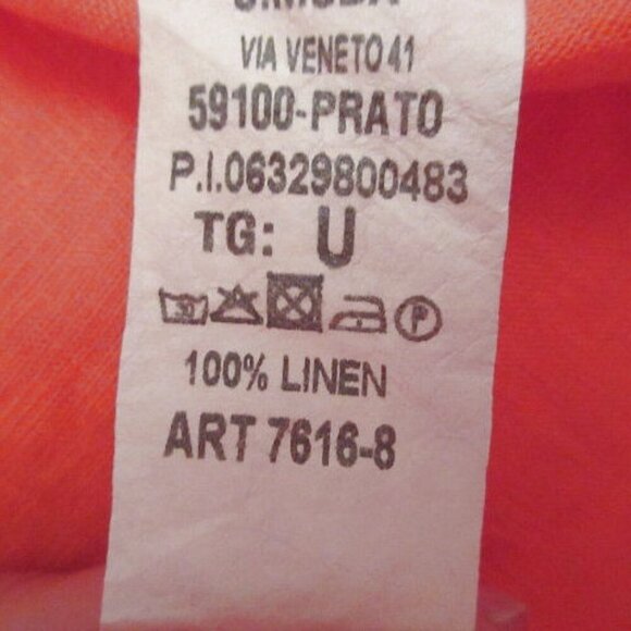 Liabella Italian Linen Tunic Top Size XL Sleeveless V-Neck Lagenlook Orange Boho - Picture 8 of 8